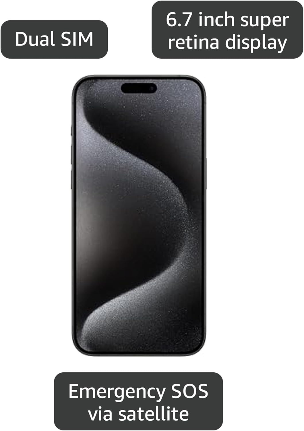 Apple iPhone 15 Pro Max, 512GB, Black Titanium - Unlocked (Renewed)