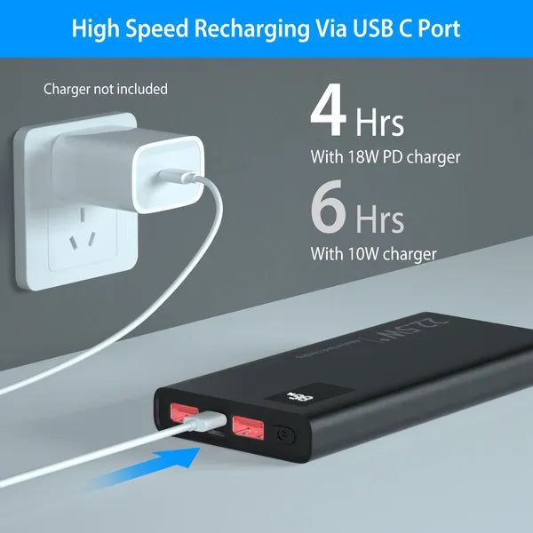 10000Mah Power Bank Portable Charger External Battery Pack 22.5W Super Fast Charging PD &QC 3.0 With LED Display Fit For IPhone Samsung