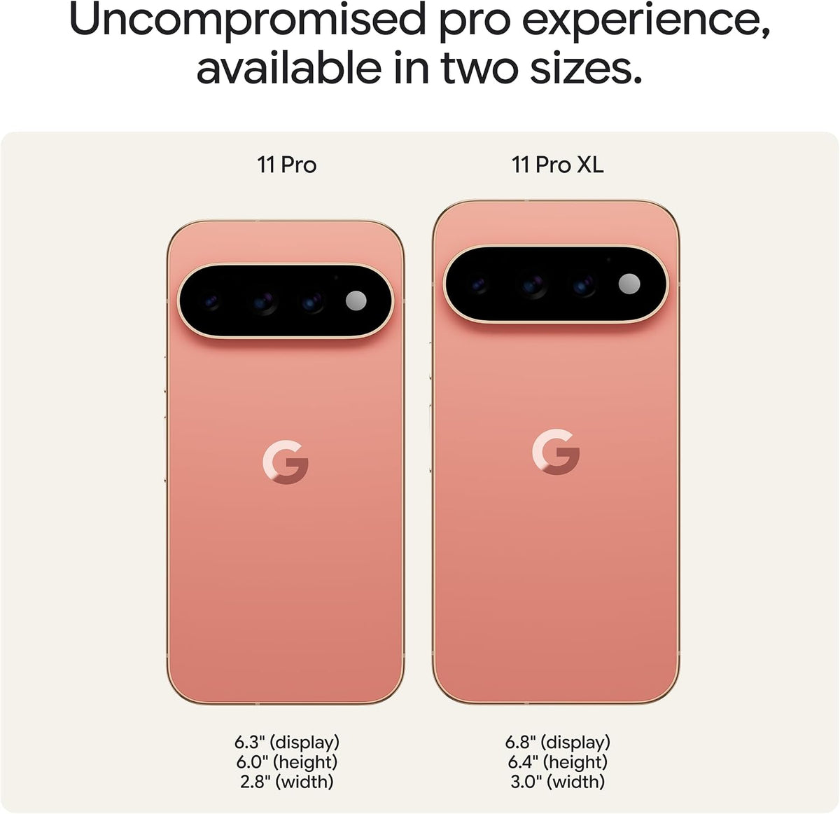 Google Pixel 11 Pro XL - Unlocked Smartphone, Gemini - 512 GB - Canyon | Android, Gemini Intelligence, 30+ hour battery, 6.8” Super Actua Display, Pixel...
