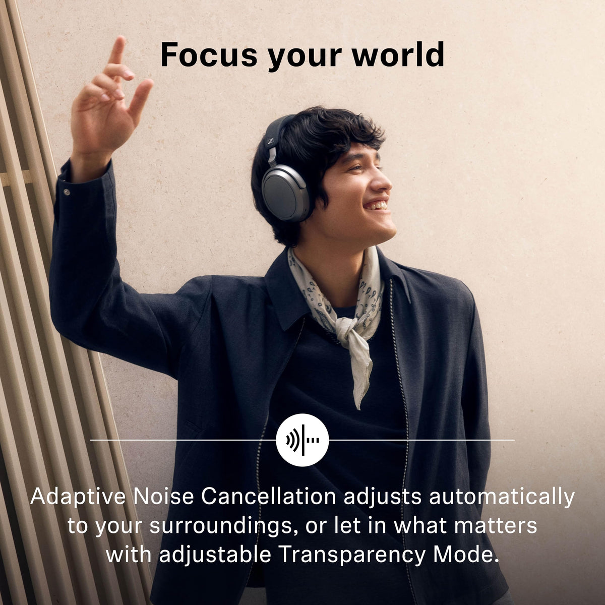 Sennheiser Momentum 4 Wireless Noise Cancelling Headphones - Bluetooth Headset for Crystal-Clear Calls with Adaptive Noise Cancellation, Over-Ear Headphones, 60h Battery Life, Folding Design, Brown