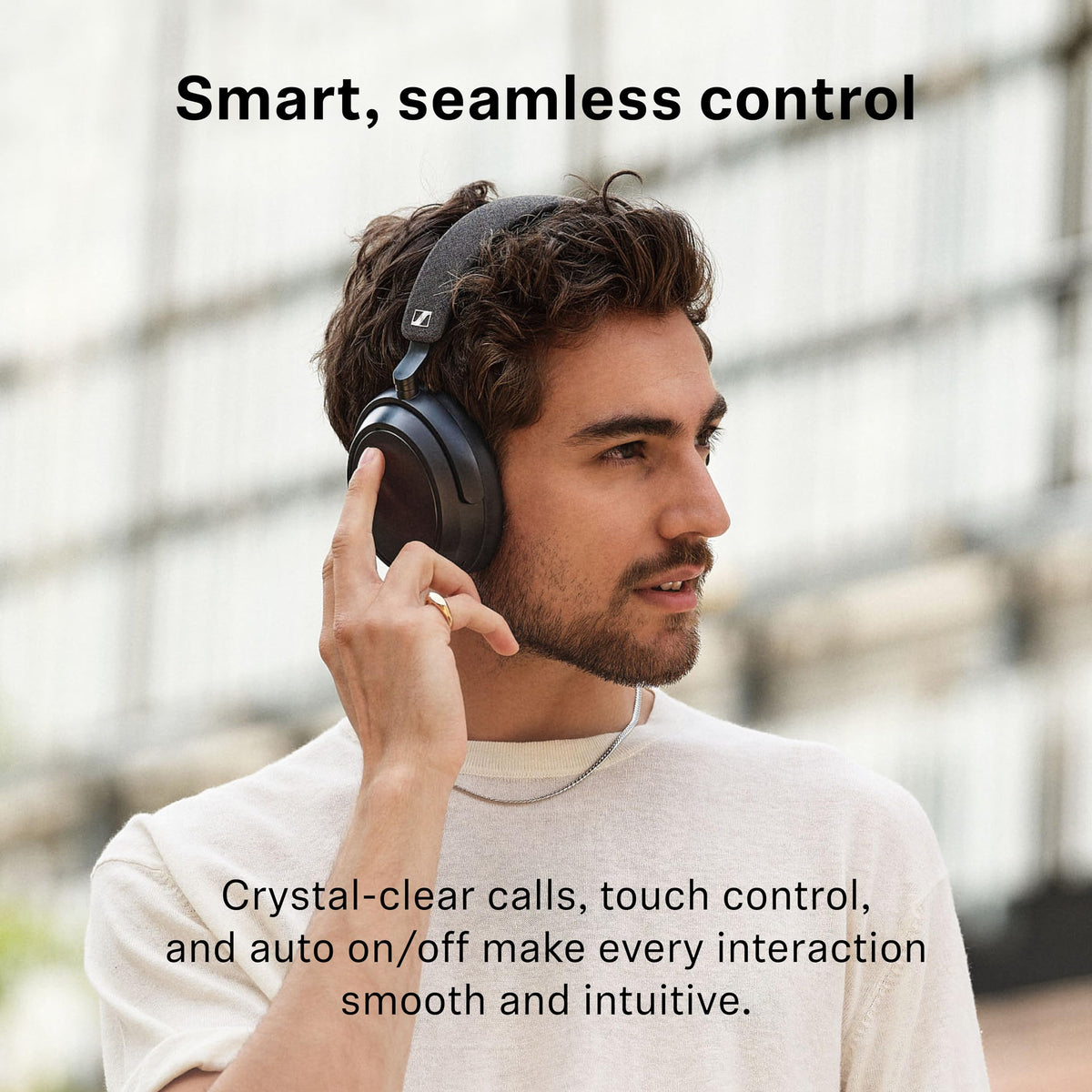 Sennheiser Momentum 4 Wireless Noise Cancelling Headphones - Bluetooth Headset for Crystal-Clear Calls with Adaptive Noise Cancellation, Over-Ear Headphones, 60h Battery Life, Folding Design, Brown